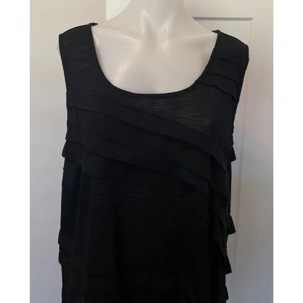 COLDWATER CREEK Womens Knit TOP Sleeveless BLACK Size 2X 20W-22W